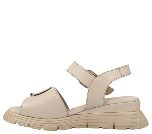 Sandale casual, dama, ANNA VIOTTI, D22-S 488 gri, piele naturala, platforma